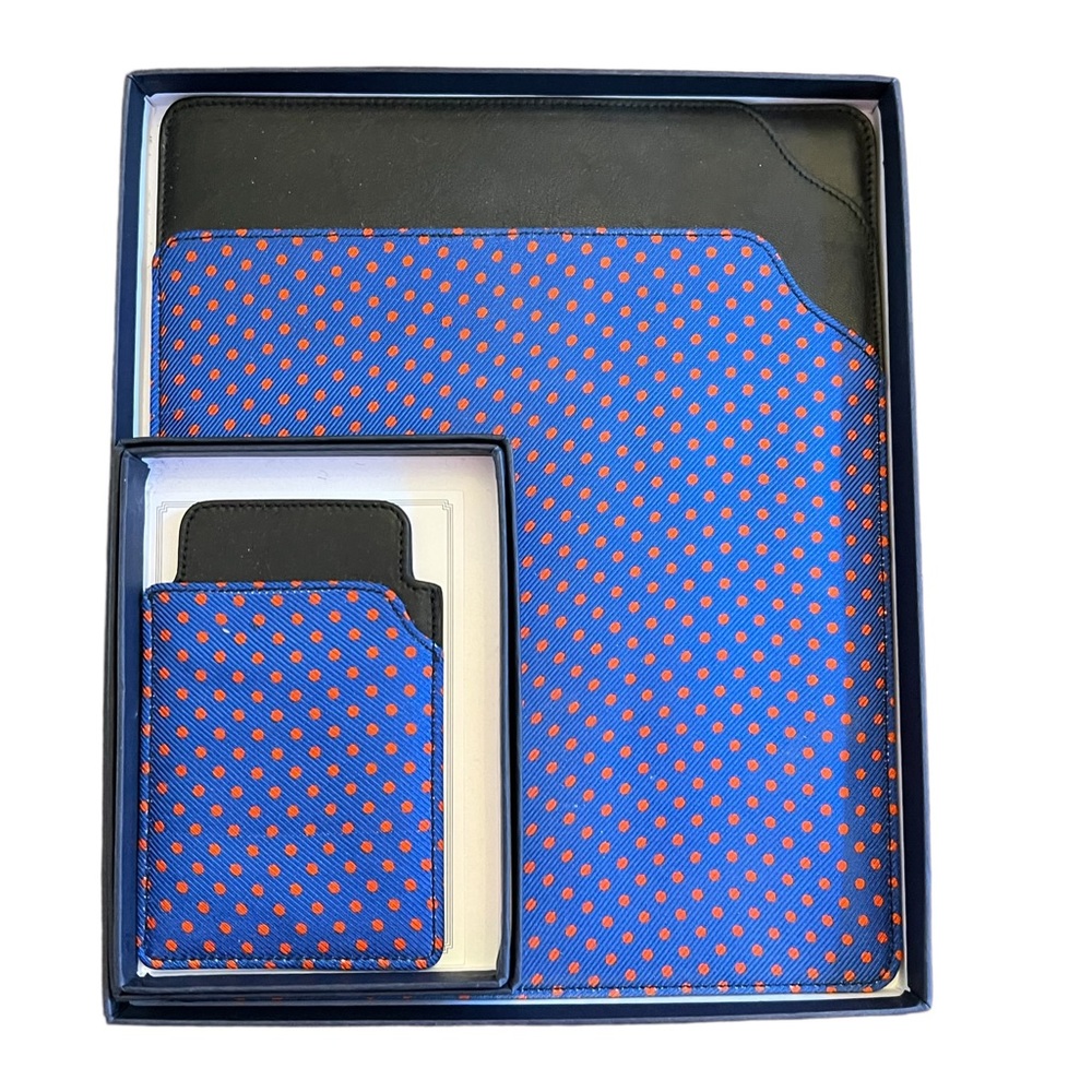 NWOT Silk and Leather Emme IPad  & Phone/Business Card Holder OS Made in Italy